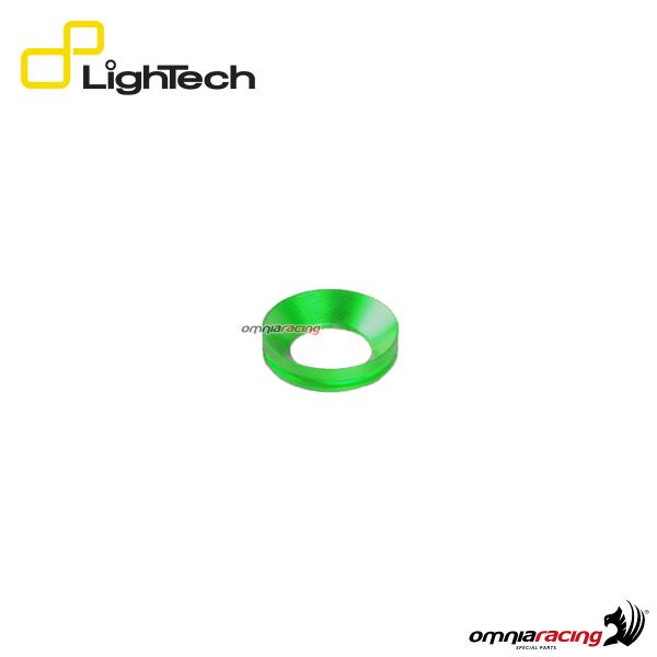 Lightech coppia di anelli in alluminio per protezione telaio / tamponi paratelaio colore verde