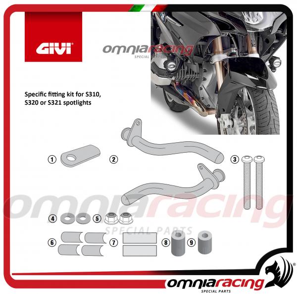 Kit di attacchi per faretti S310, S320 ,S321,S322 per BMW R 1200 RT 14> 17