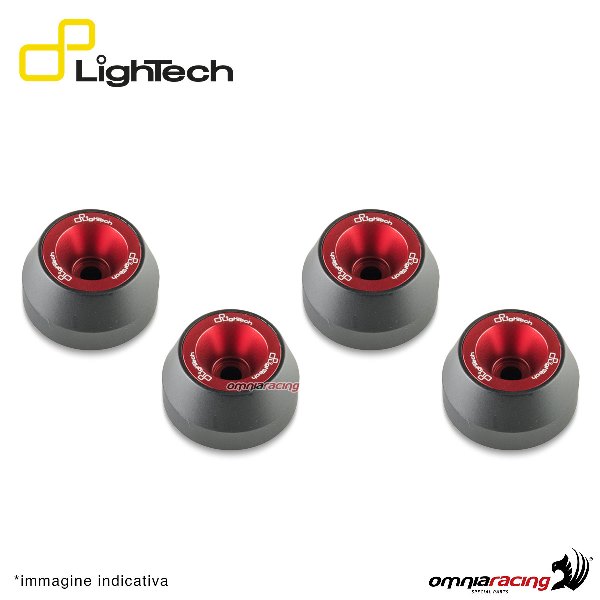 Protezione perni ruota anteriore+posteriore Lightech rosso per Honda Xadv 2017-2020