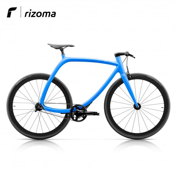 Bicicletta Rizoma R77 Metropolitan Bike con telaio in carbonio verniciato in blu opaco