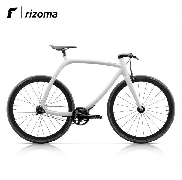 Bicicletta Rizoma R77 Metropolitan Bike con telaio in carbonio verniciato in bianco opaco