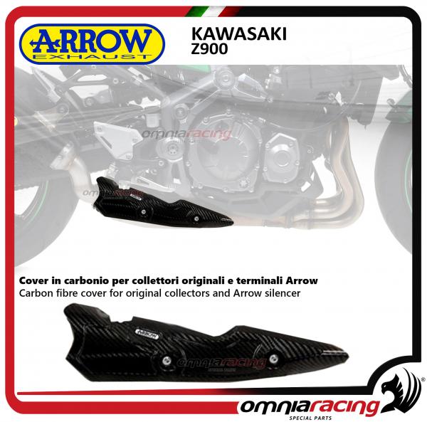 Arrow Carbon fibre cover Heat shield for original collectors and Arrow silencer Kawasaki Z900 2017>