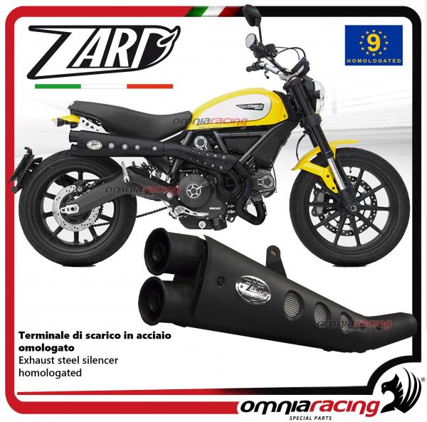 Zard impianto di scarico completo in acciaio nero alto omologato per Ducati Scrambler 800 2015>2016