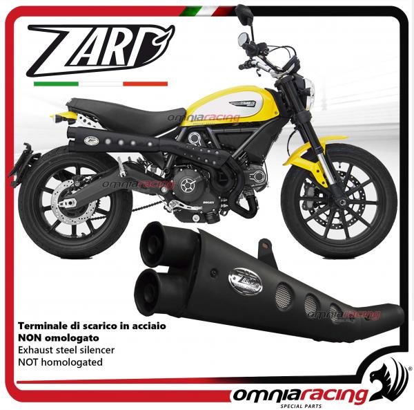 Zard impianto di scarico completo in acciaio nero alto non omologato Ducati Scrambler 800 15>16