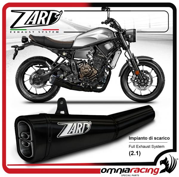 Zard Impianto di Scarico Basso Completo 2.1 Racing Inox Ceramico Nero per Yamaha XSR 700