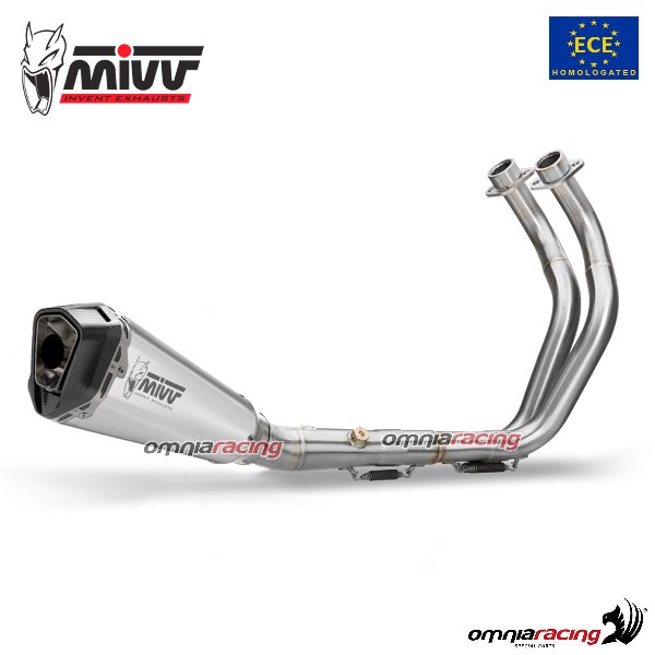 Impianto di scarico completo in acciaio Mivv DELTA RACE basso omologato per Yamaha MT07 2014>2020