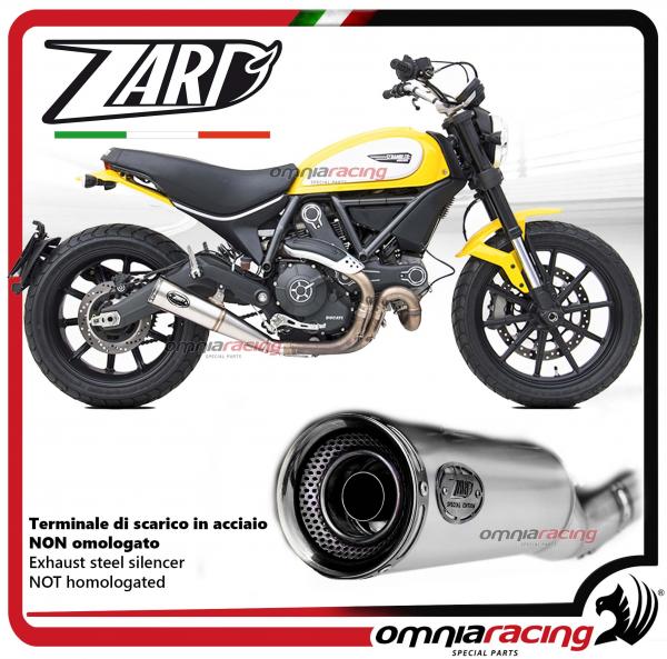Zard terminale di scarico in acciaio non omologato fondello nero per Ducati Scrambler 800 2015>