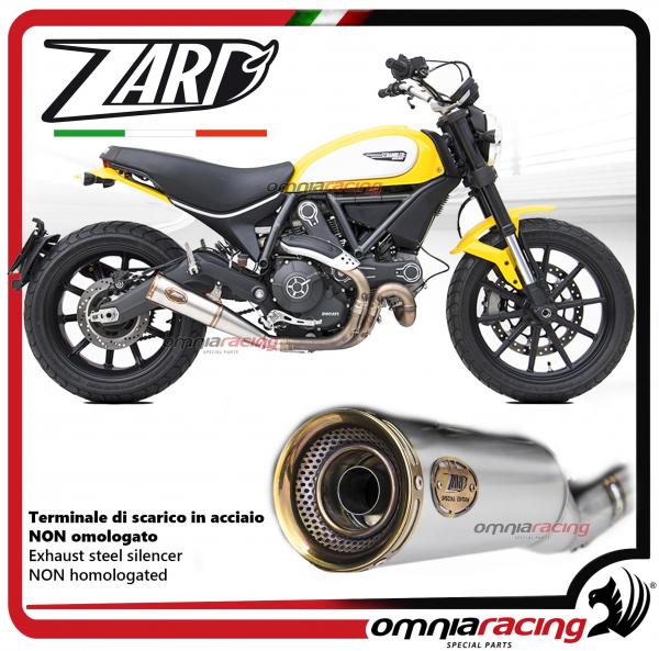 Zard terminale di scarico in acciaio non omologato fondello oro per Ducati Scrambler 800 2015>