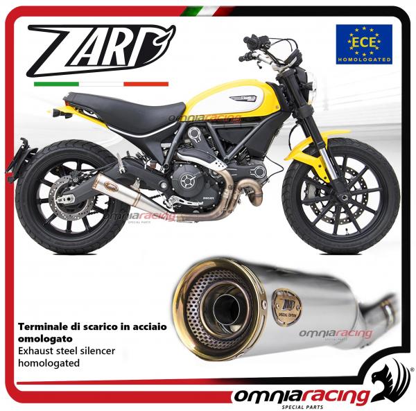 Zard exhaust slip on steel silencer homologated with gold cap for Ducati Scrambler 800 2017>