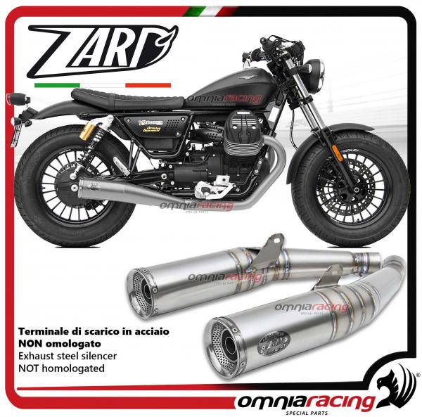 Zard pair of exhaust slipon steel silencer not homologated Moto Guzzi V9 Bobber/Roamer 2017>