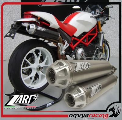 Impianto di Scarico Completo Zard Titanio Racing Alto per Ducati Monster S2R 1000 2003 03>