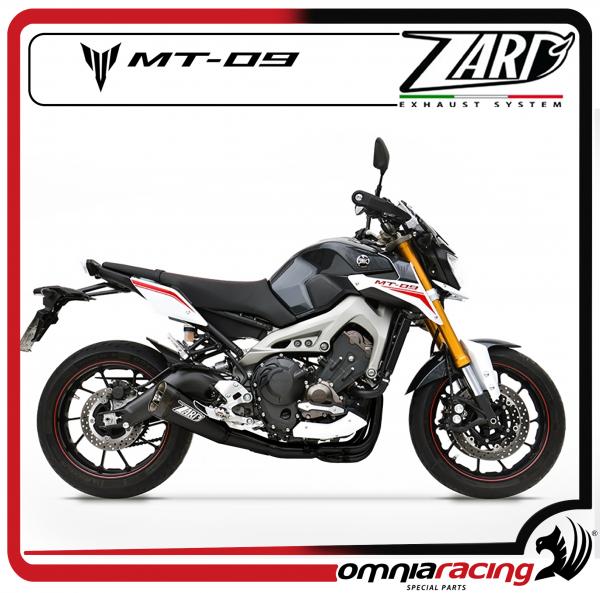 Impianto di Scarico Completo Zard Nero Omologato Fondello Carbonio per Yamaha MT09 / FZ09 2013>2016