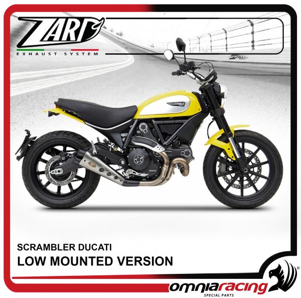 Zard Low Mount Black Ceramic Coated Racing Exhaust for Ducati Scrambler 800 2015 15>