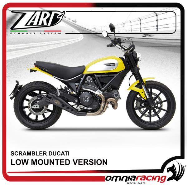 Terminale di Scarico Racing Basso Zard Ceramico Nero per Ducati Scrambler 800 2015 15>