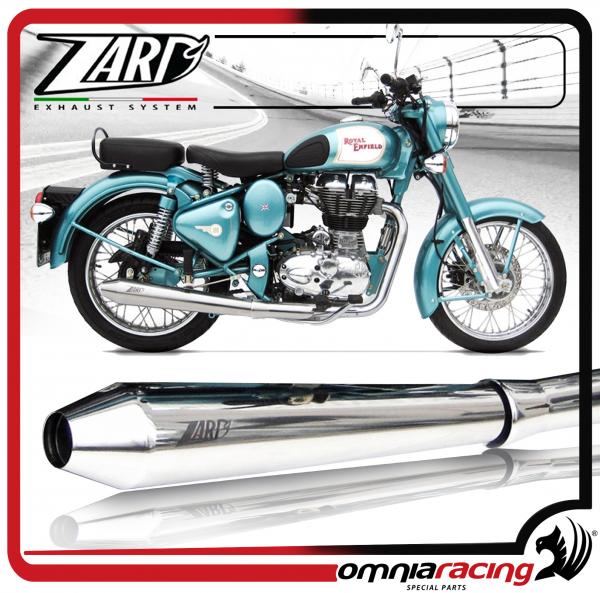 Zard Mirror Polished Steel Racing for Royal Enfield Bullet 350 / 500 Slip On Conic Exhaust System