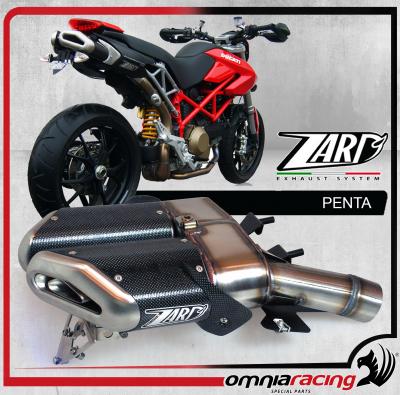 Zard Penta Carbon Slip On 102db Racing Exhausts For Ducati Hypermotard 796 1100 1100 Evo Zd111ssr