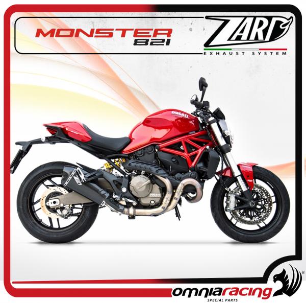 Terminale di Scarico Zard Full Carbonio Racing per Ducati Monster 821 / Dark 2014 14>