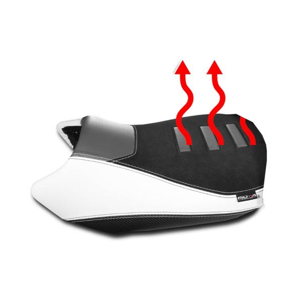 Isotta White Comfort Heated Lowered rider saddle BMW R1300GS 2023-2025