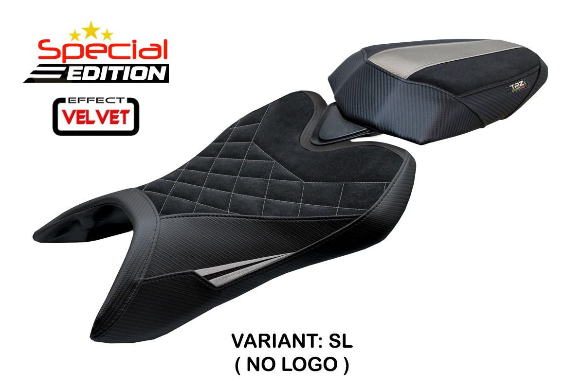 Rivestimento sella TPZ Vignesh Velvet Special Edition argento Aprilia Tuono 457 2025