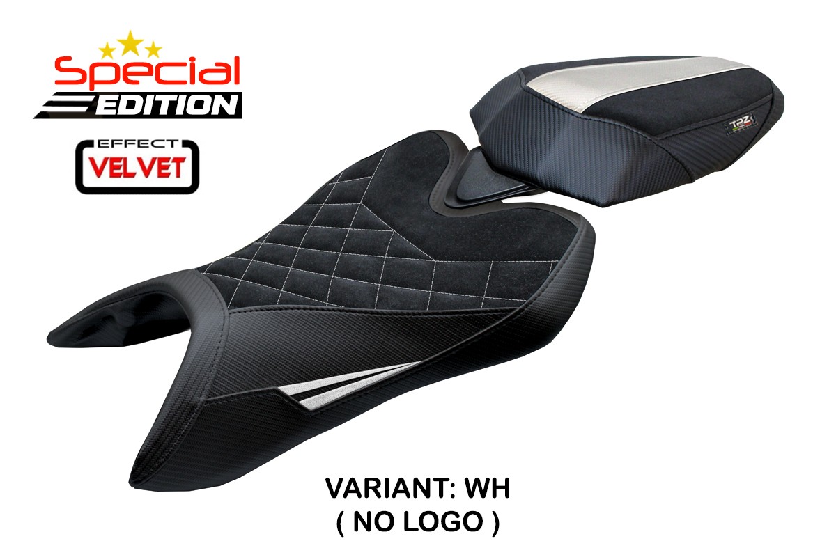 Rivestimento sella TPZ Vignesh Velvet Special Edition bianco Aprilia Tuono 457 2025