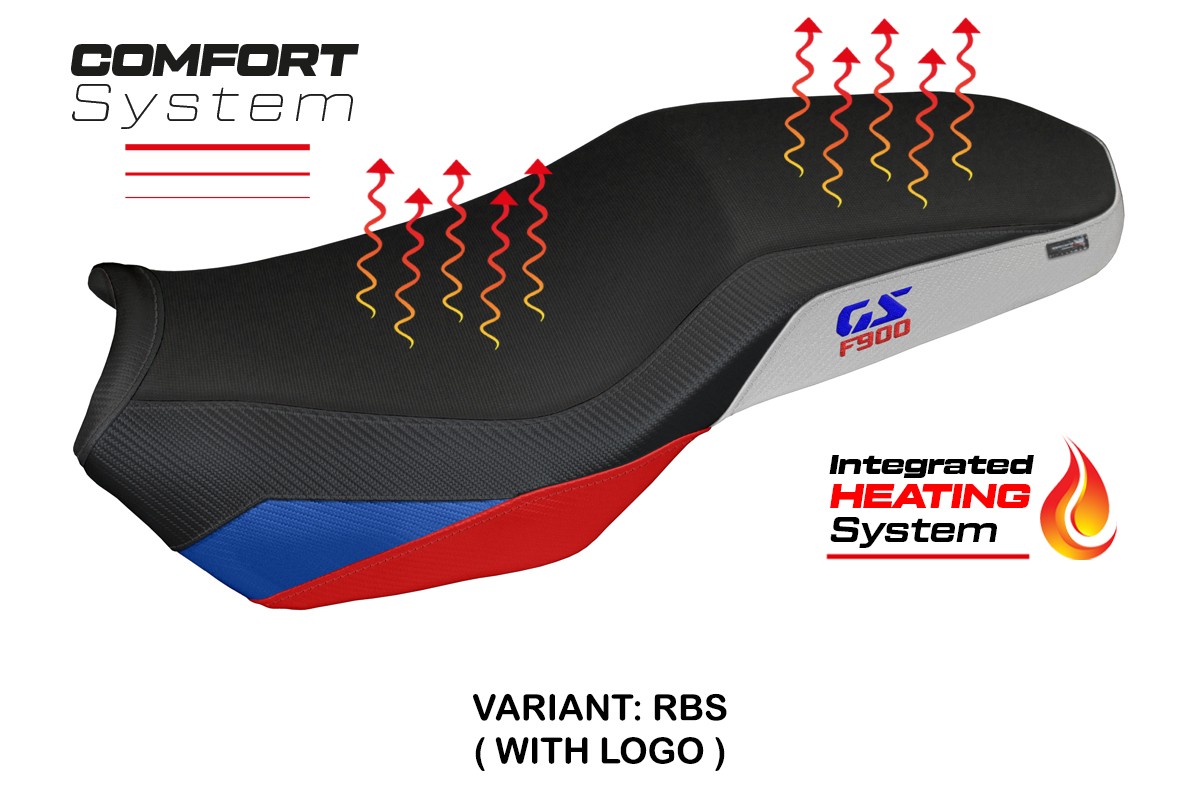 Rivestimento sella riscaldata TPZ Selb Comfort Logo rosso-blu-argento BMW F900GS Adventure 2025