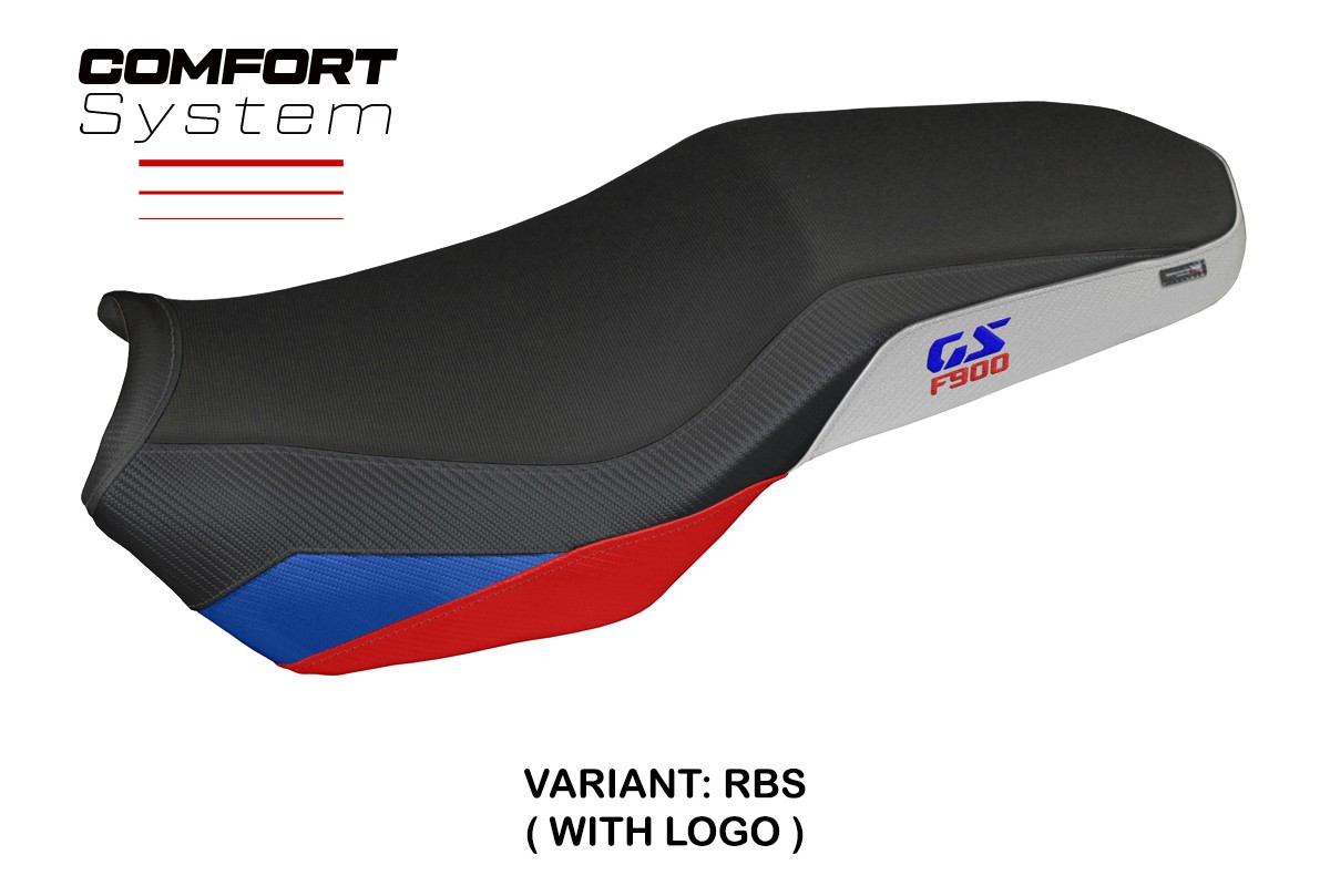 Rivestimento sella TPZ Selb Comfort Logo rosso-blu-argento BMW F900GS Adventure 2025