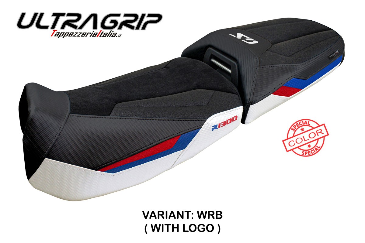 Rivestimento sella TPZ Ulma Ultragrip Logo bianco-rosso-blu BMW R1300GS Adventure 2024-2025