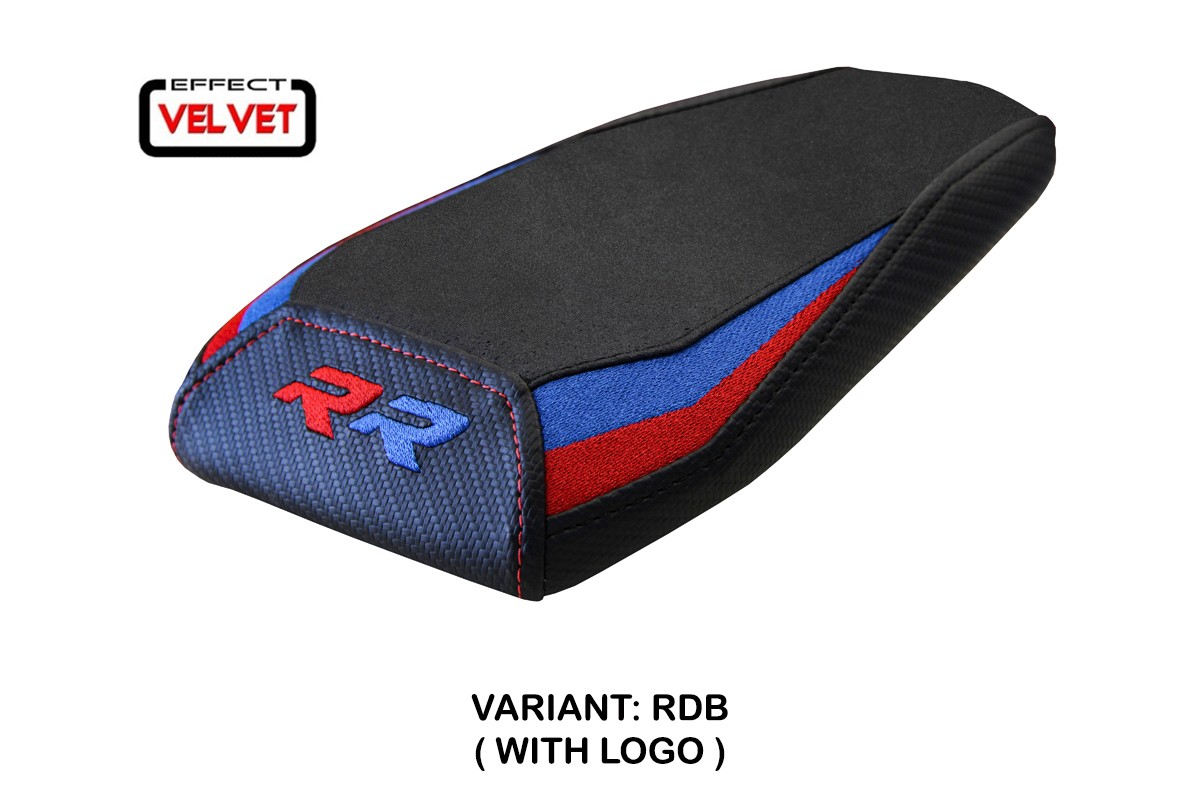 Rivestimento sella TPZ Riesa Velvet Logo rosso-blu BMW M1000RR 2023-2025