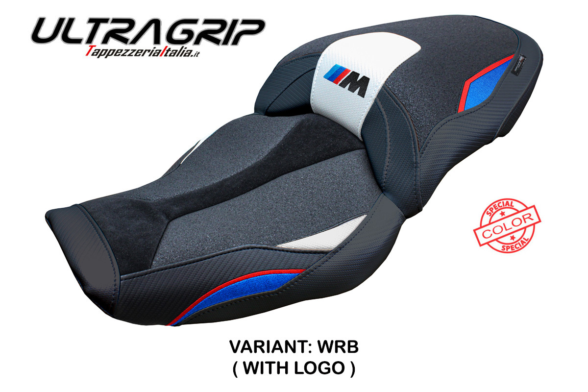 TPZ Graz Ultragrip white-red-blue Saddle covering Logo BMW M1000XR 2024-2025