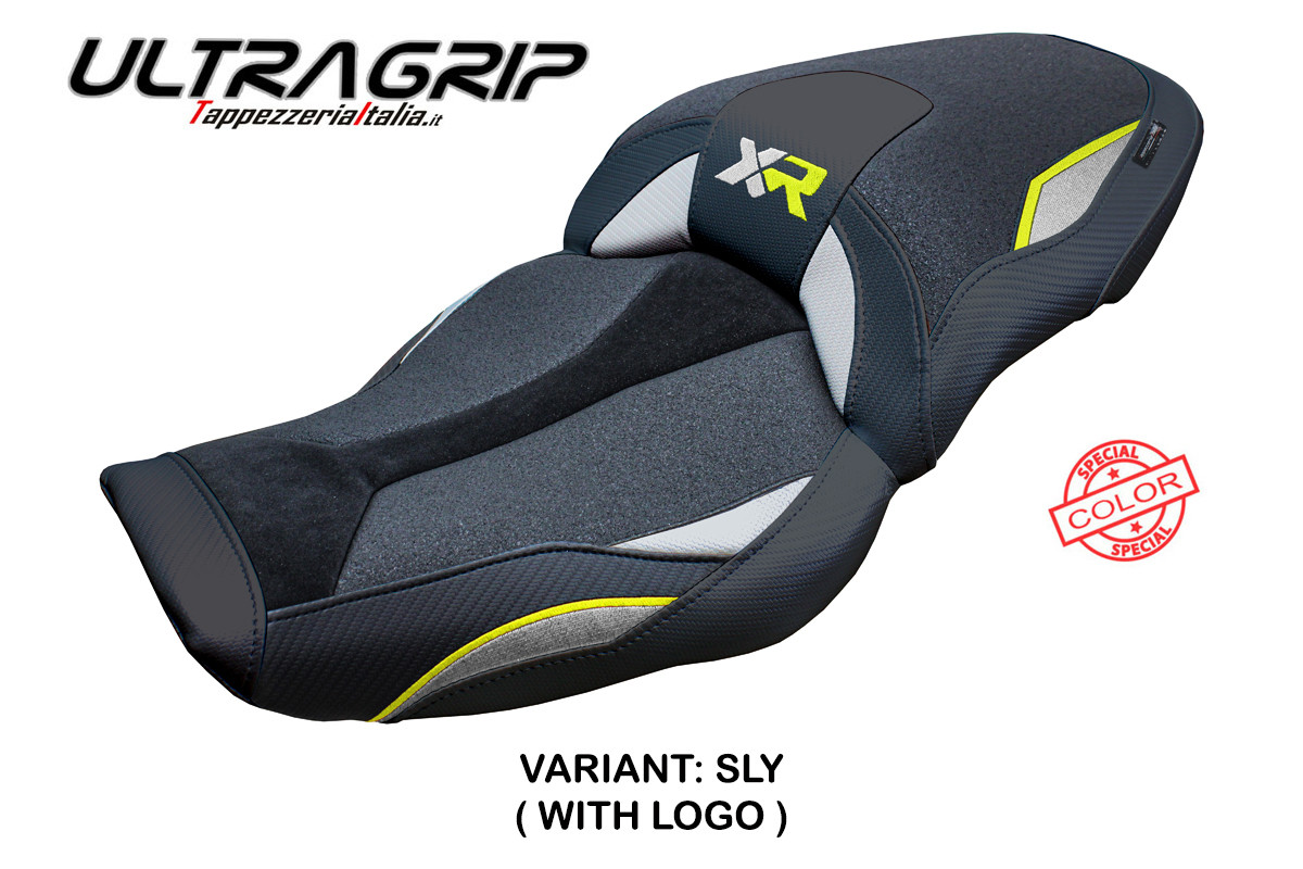 Rivestimento sella TPZ Linz Ultragrip Logo argento-giallo fluo BMW S1000XR 2024-2025