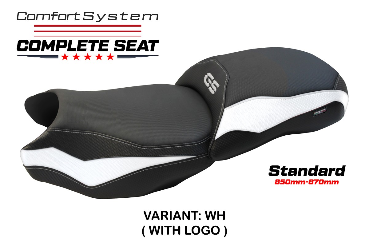 TPZ Mainz - Standard Comfort white Complete saddle Logo BMW R1200GS 2013-2018