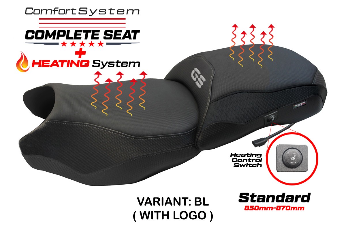 TPZ Paphos Comfort black Complete heated saddle Logo BMW R1250GS 2019-2023