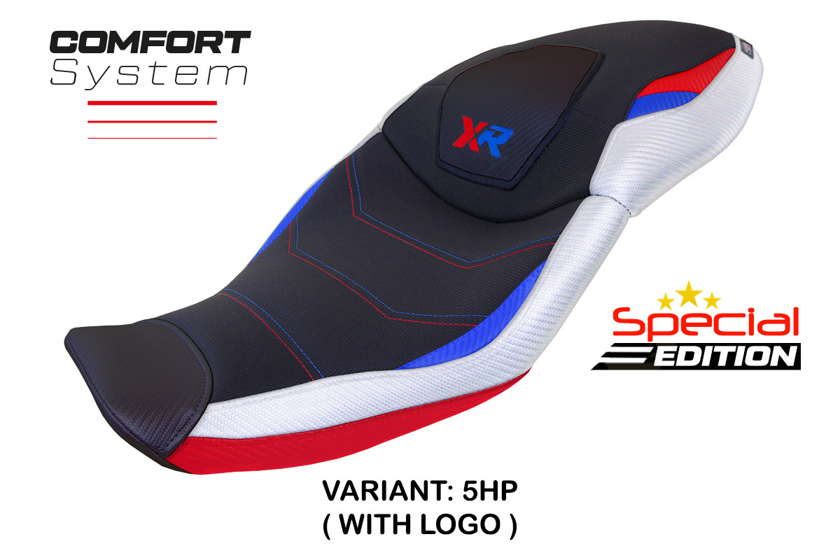 Rivestimento sella TPZ Dresden Comfort Logo blu-bianco-rosso BMW S1000XR 2020-2023