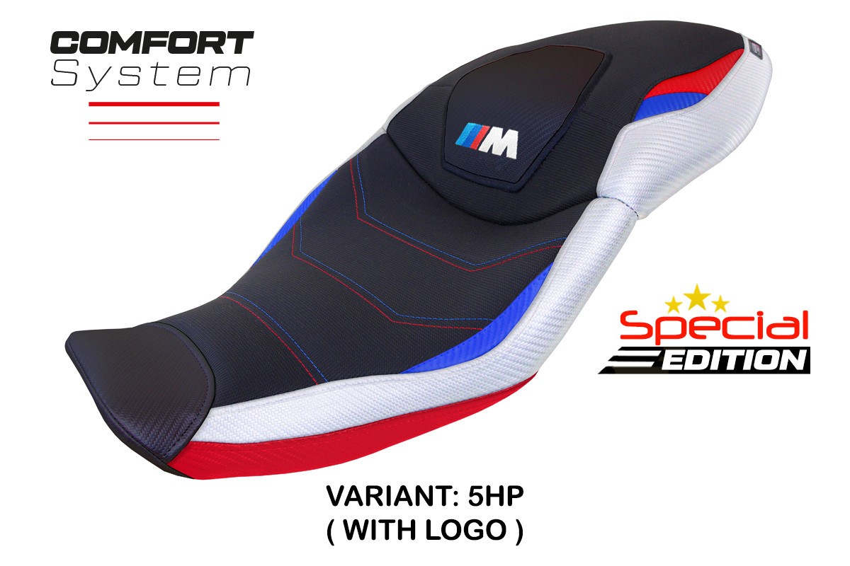 Rivestimento sella TPZ Dresden Comfort Logo blu-bianco-rosso BMW S1000XR M-sport 2020-2023