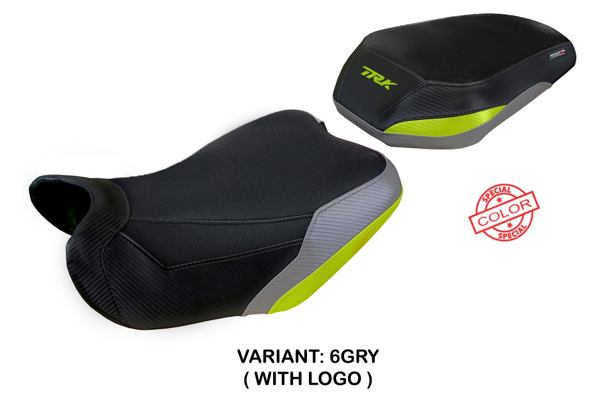 Rivestimento sella TPZ Taisha Logo grigio-giallo Benelli TRK702 2023-2025