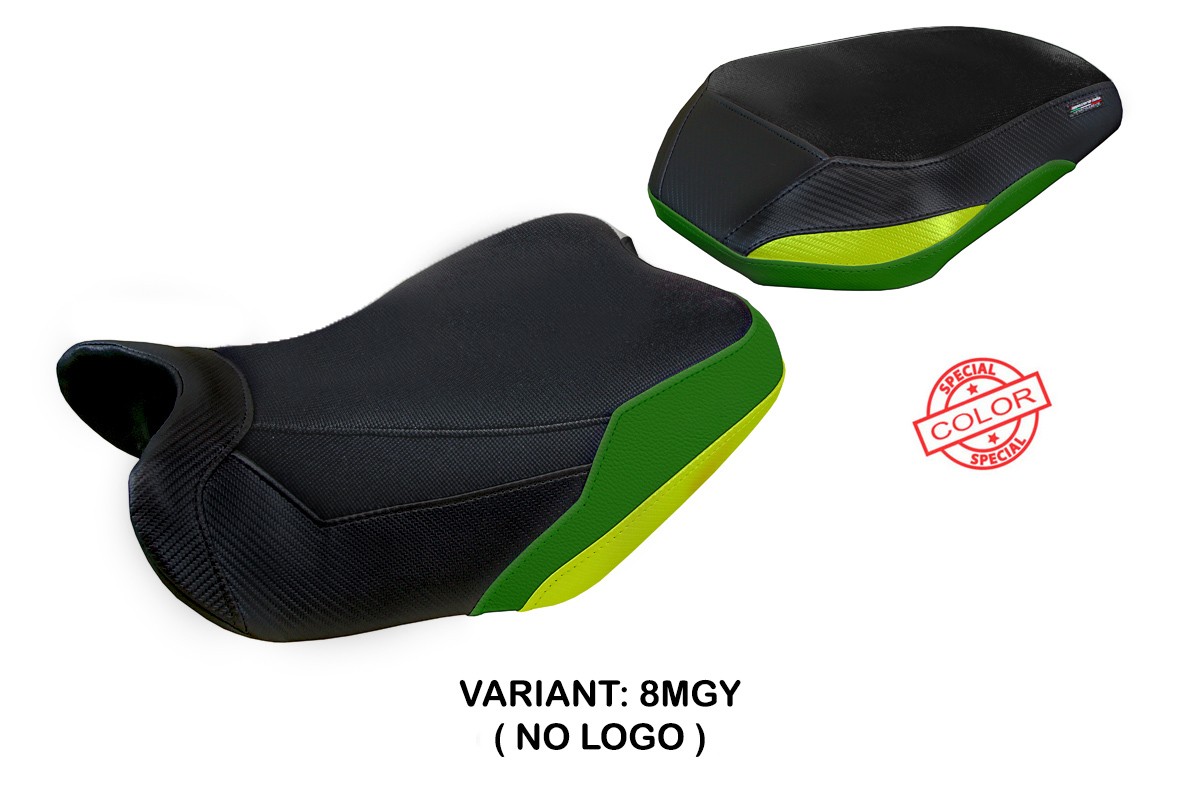 Rivestimento sella TPZ Taisha verde militare-giallo Benelli TRK702 2023-2025