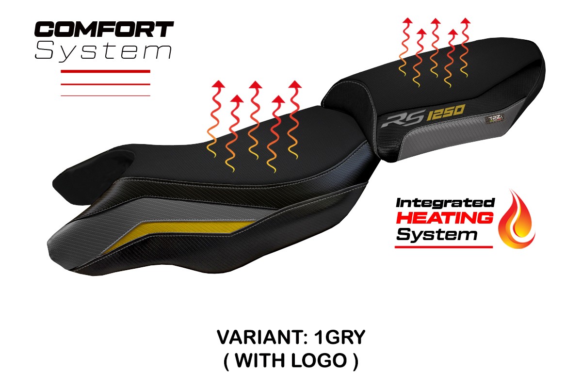 Rivestimento sella riscaldata TPZ Comfort Logo grigio-giallo BMW R1250RS 2020-2024