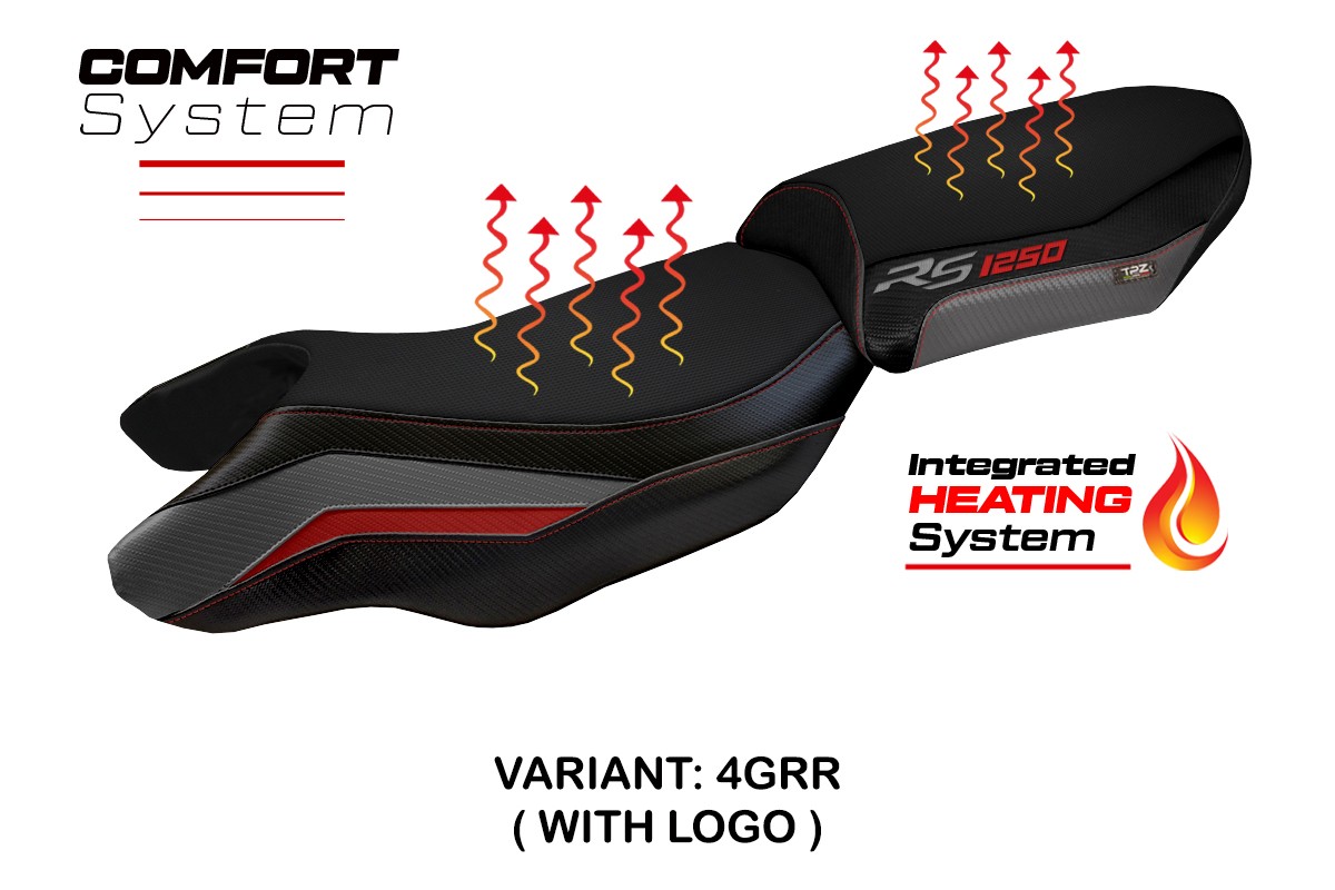 Rivestimento sella riscaldata TPZ Comfort Logo grigio-rosso BMW R1250RS 2020-2024