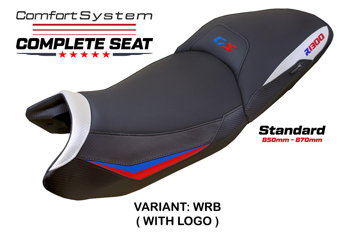 TPZ Dorfen - Standard Comfort white-red-blue Complete saddle Logo BMW R1300GS 2023-2025