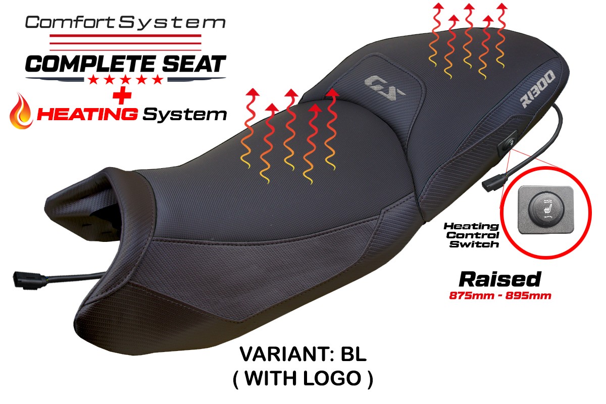 TPZ Raised Dorfen Comfort black Complete heated saddle Logo BMW R1300GS 2023-2025