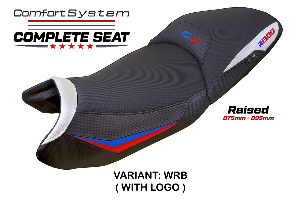TPZ Raised Dorfen Comfort white-red-blue Complete saddle Logo BMW R1300GS 2023-2025