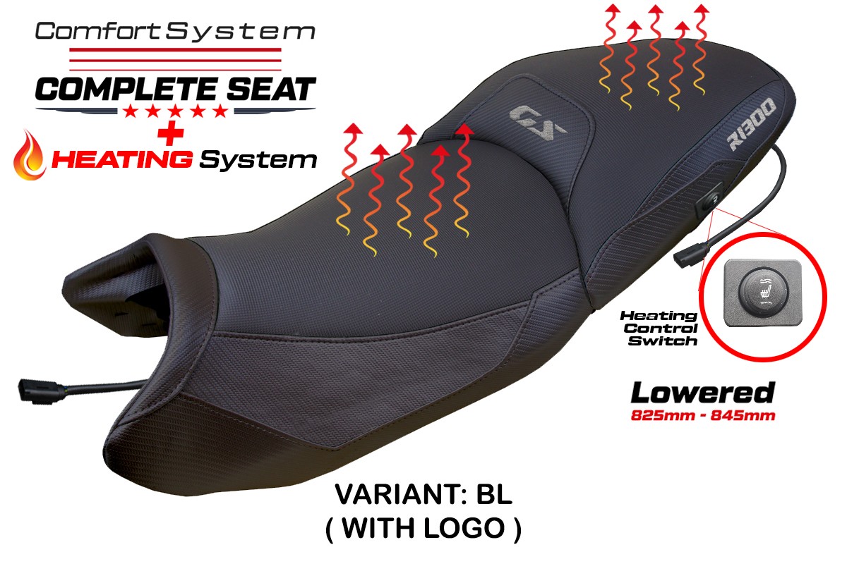 TPZ Lowered Dorfen Comfort black Complete heated saddle Logo BMW R1300GS 2023-2025