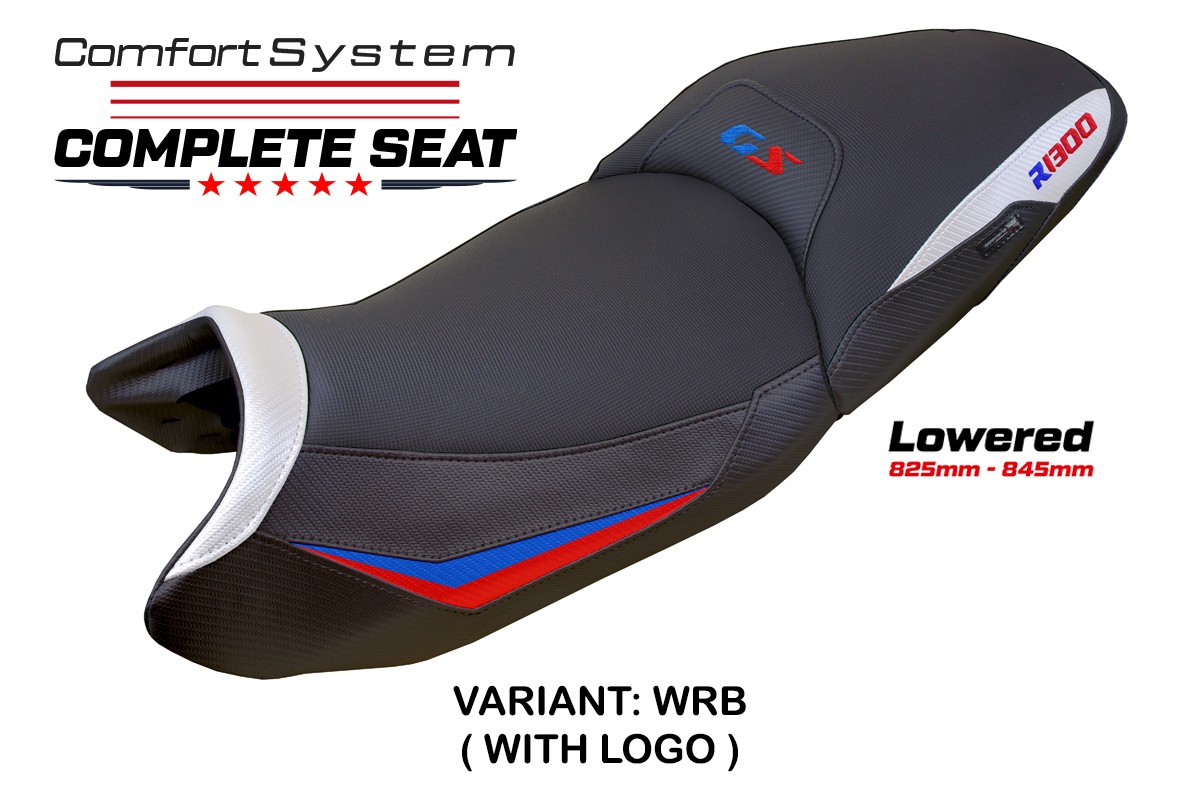 TPZ Lowered Dorfen Comfort white-red-blue Complete saddle Logo BMW R1300GS 2023-2025
