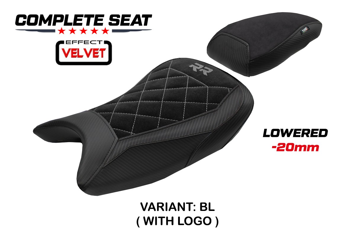 TPZ Lowered Varel Velvet black Complete saddle Logo BMW S1000RR 2019-2025