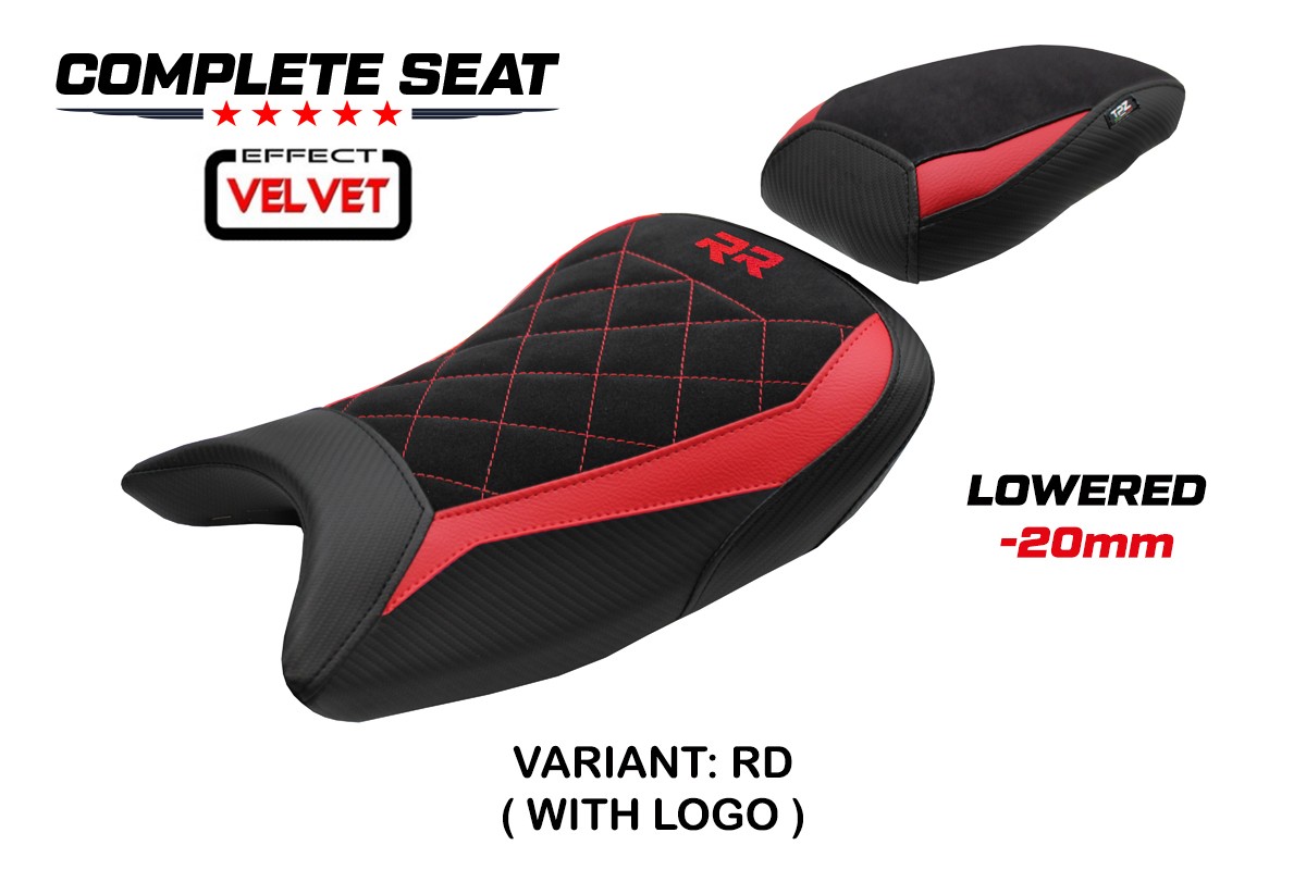 TPZ Lowered Varel Velvet red Complete saddle Logo BMW S1000RR 2019-2025