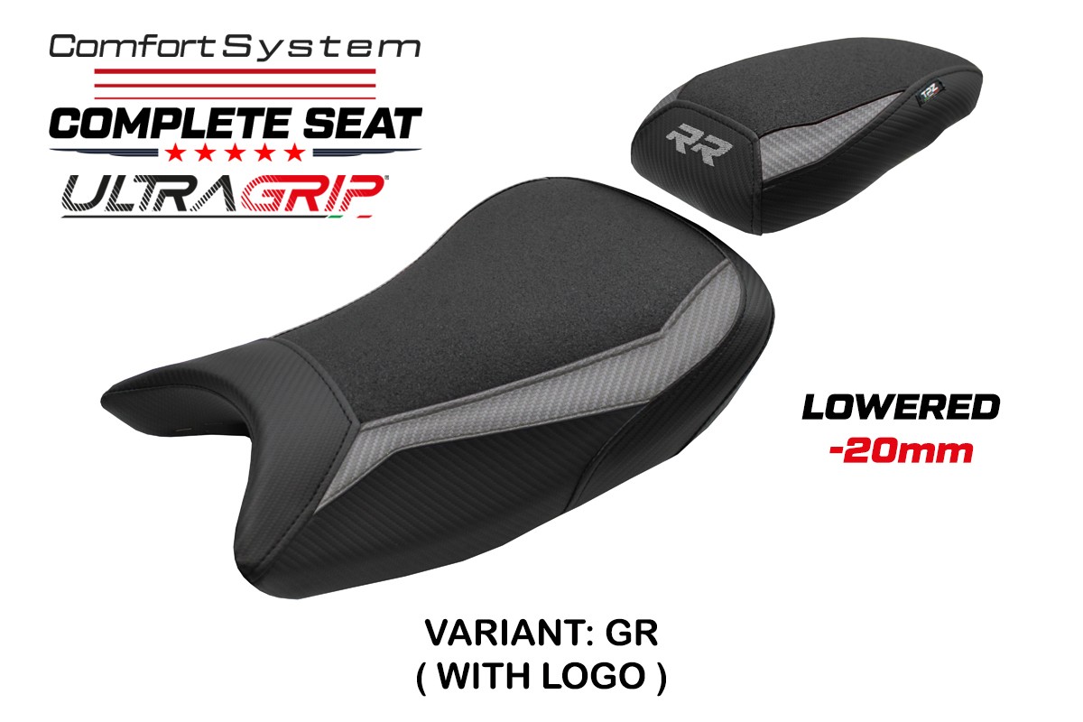 TPZ Lowered Varel Comfort grey Complete saddle Logo BMW S1000RR 2019-2025