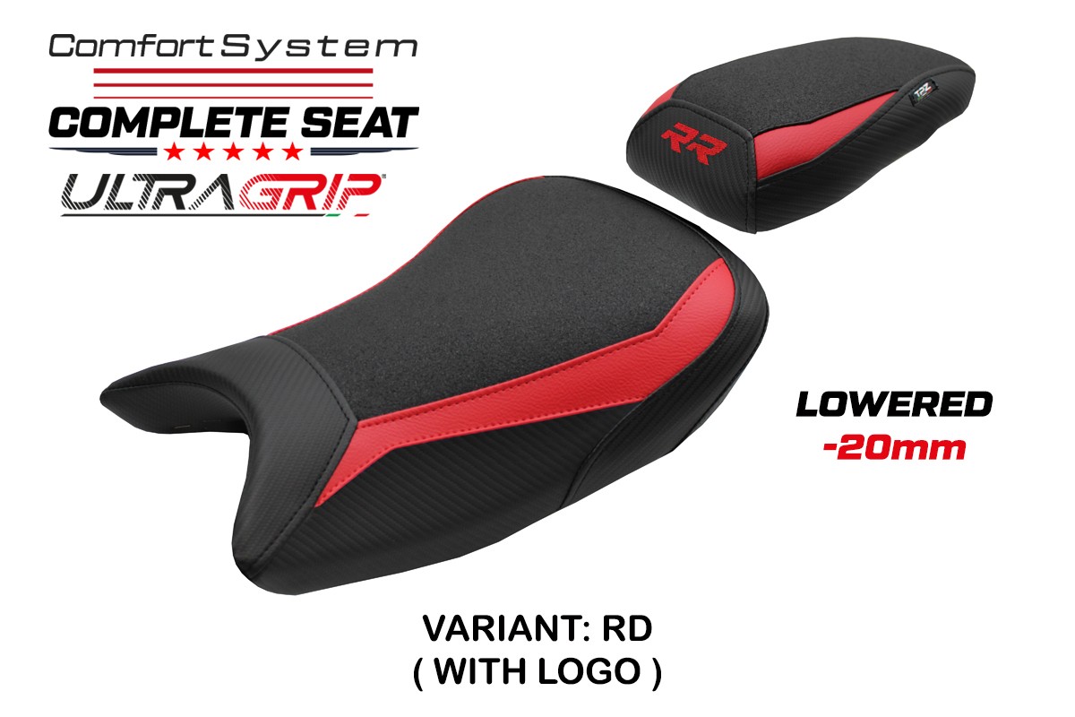 TPZ Lowered Varel Comfort red Complete saddle Logo BMW S1000RR 2019-2025