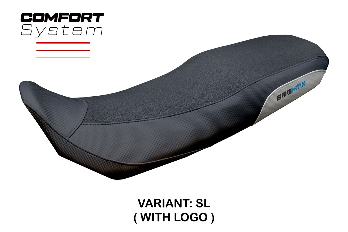 Rivestimento sella TPZ Poulx Comfort Ultragrip Logo argento CFmoto 800MT-X 2025