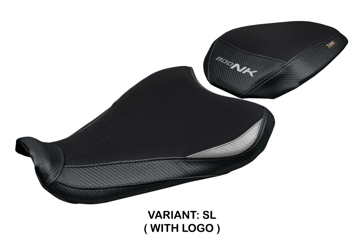 TPZ Arnas silver Saddle covering Logo CFmoto 800NK 2023-2025