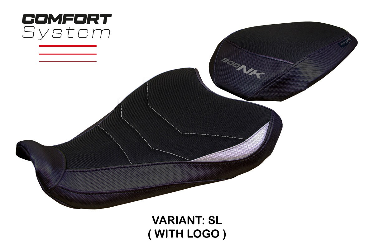 TPZ Arnas Comfort silver Saddle covering Logo CFmoto 800NK 2023-2025